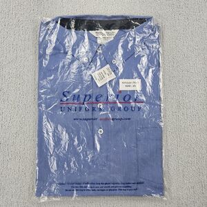 Waffle House Shirt Mens 4XL Blue Employee Work Uniform Short Sleeve Logo Flag